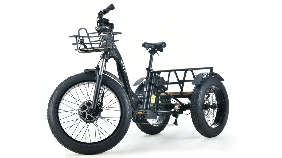 Electric Fat Tyre Tricycle Black – Valk Ebikes - Main Image