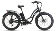 VALK Electric Fat Tyre Cruiser Bike - Matte Black