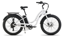 VALK Electric Fat Tyre Cruiser Bike - White