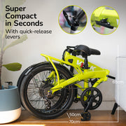 VALK Shuttle 5 Electric Folding Bike - Lime Green