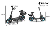 VALK Electric Scooter with Seat - Black/Blue