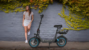 VALK Electric Scooter with Seat - Black/Blue
