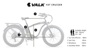 Electric Fat Tyre Cruiser Bike - Matte Black