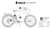 PRE-ORDER Electric Fat Tyre Cruiser Bike - White
