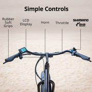 VALK Electric Fat Tyre Cruiser Bike - Matte Black