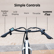 VALK Electric Fat Tyre Cruiser Bike - White