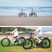 VALK Electric Fat Tyre Cruiser Bike - Matte Black