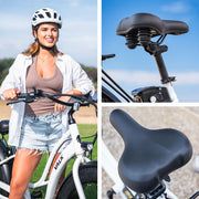 VALK Electric Fat Tyre Cruiser Bike - White