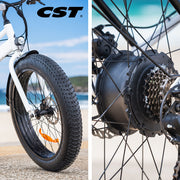 VALK Electric Fat Tyre Cruiser Bike - White