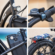 VALK Electric Fat Tyre Cruiser Bike - Matte Black