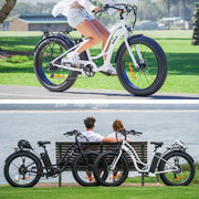 VALK Electric Fat Tyre Cruiser Bike - White