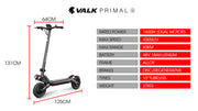 VALK Primal 9 Dual Motor Electric Scooter, 1600W, AU Compliant, for Extreme Hill Climbing, Black