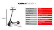 VALK Fusion 5 Electric Scooter, 500W, AU Compliant, 48V 13Ah Lithium, 50km Range, 40km/h, Quad Shocks, 10 inch Tyres