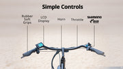 VALK Electric Fat Tyre Cruiser Bike - Matte Black