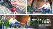 VALK Fusion 7 Electric Scooter with Seat - Black/Red