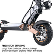 VALK Ego 8 Electric Scooter, Powerful, AU Compliant, 48V 13Ah, 55km Max Range, eScooter for Adults, Foldable, Off Road, Black/Bronze