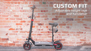 VALK Fusion 7 Electric Scooter with Seat - Black/Red