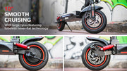 VALK Fusion 7 Electric Scooter with Seat - Black/Red