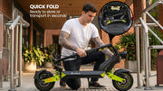 VALK Ego 8 Folding Electric Scooter - Black/Green