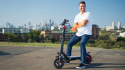 VALK Fusion 7 Electric Scooter with Seat - Black/Red