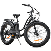 VALK Electric Fat Tyre Cruiser Bike - Matte Black