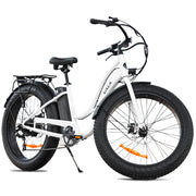 VALK Electric Fat Tyre Cruiser Bike - White