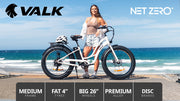 VALK Electric Fat Tyre Cruiser Bike - White