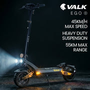 VALK Ego 8 Electric Scooter, Powerful, AU Compliant, 48V 13Ah, 55km Max Range, eScooter for Adults, Foldable, Off Road, Black/Bronze