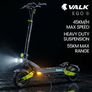 VALK Ego 8 Electric Scooter, 45km/h Max, AU Compliant, 48V 13Ah, Up to 55km Range, eScooter for Adults, Foldable, Off Road, Black/Bronze