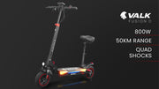 VALK Fusion 7 Electric Scooter with Seat - Black/Red