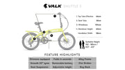 VALK Shuttle 5 Electric Folding Bike - Lime Green