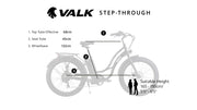 VALK Electric Fat Tyre Cruiser Bike - Matte Black