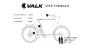 VALK Electric Fat Tyre Cruiser Bike - White