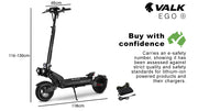 VALK Ego 8 Folding Electric Scooter - Black
