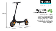 VALK Nexus 7 Folding Electric Scooter - Orange