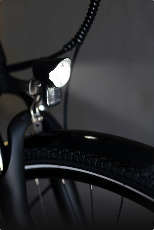 Integrated LED Lighting: Conveniently powered by the bike battery