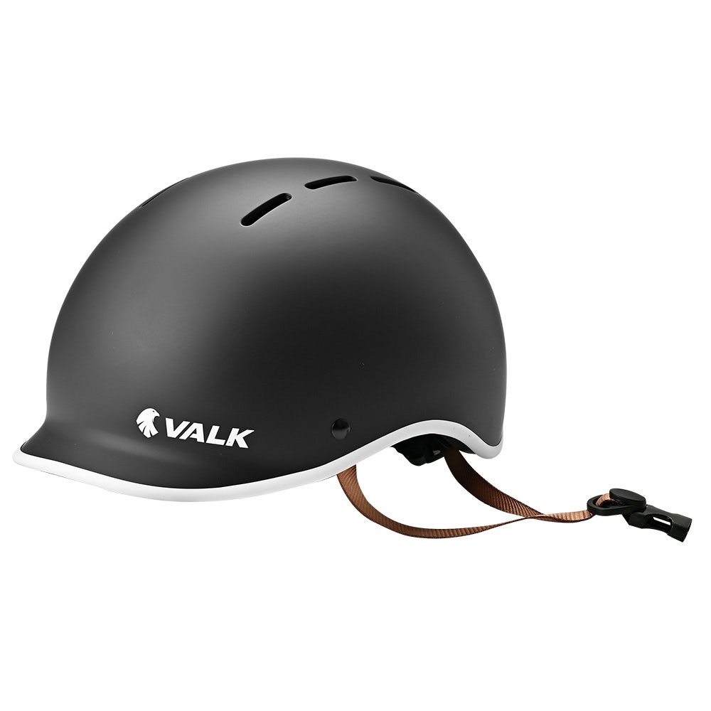 Valk Retro Bike Helmet, 56-61cm S, M, L Universal Dial Fit System, Jet Black
